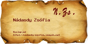 Nádasdy Zsófia névjegykártya