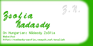 zsofia nadasdy business card